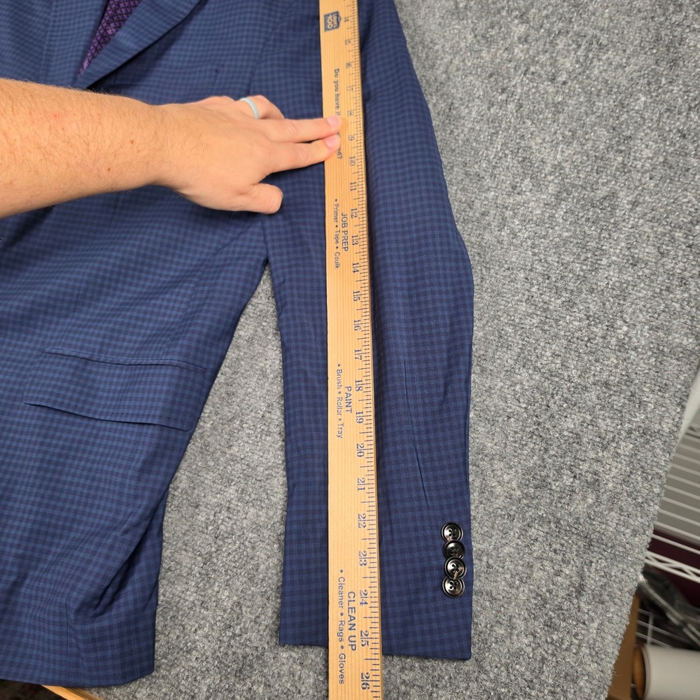 Ted Baker Suit Mens 35R Blue Micro Check Wool Blend Jay CT Slim Fit 2-Piece - Picture 6 of 16